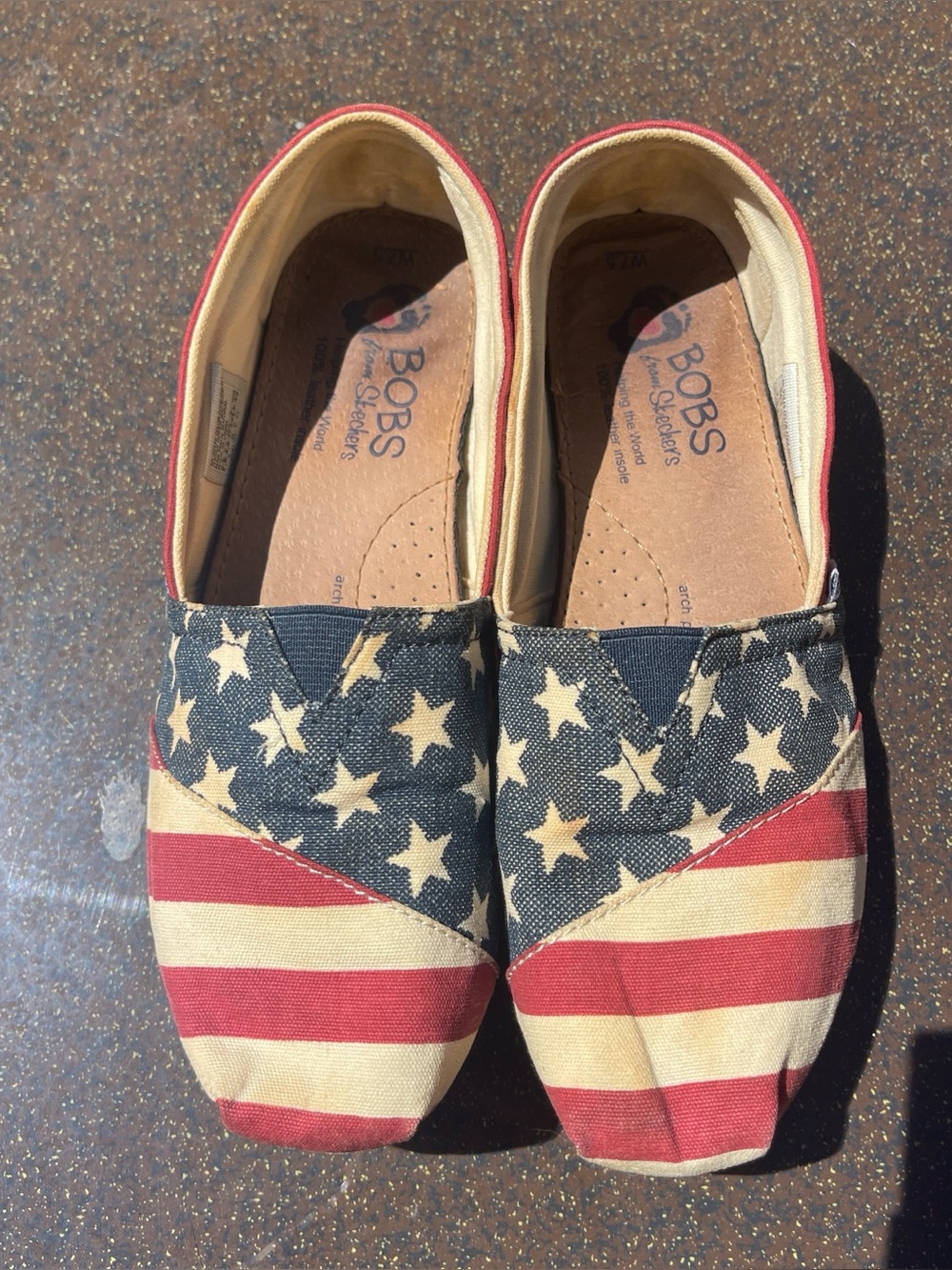 BOBS from Skechers Women's American Flag Slip-On Flats - Red, White & Blue